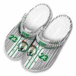 custom boston celtics pinstripe pattern crocs fashion forward