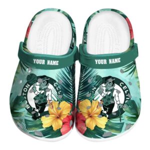 custom boston celtics tropical vibes crocs fashion forward