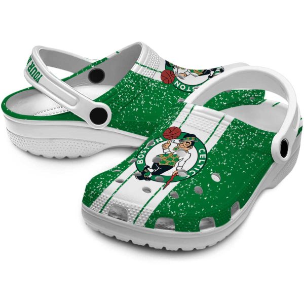 custom boston celtics vertical stripes crocs premium grade