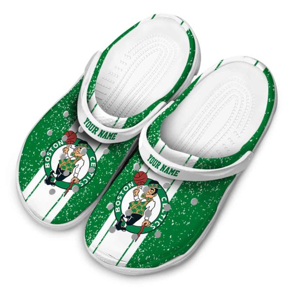 custom boston celtics vertical stripes crocs top rated