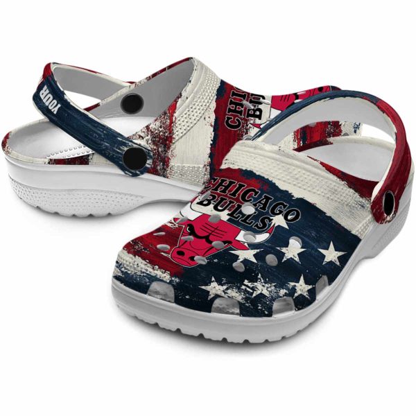 custom chicago bulls patriotic stripes crocs premium grade