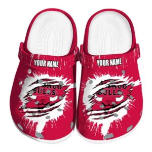 custom chicago bulls splash motif background crocs fashion forward