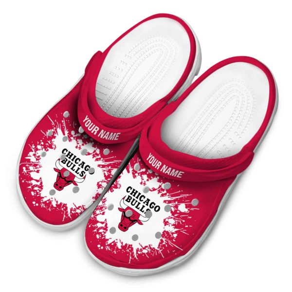 custom chicago bulls splatter background crocs top rated