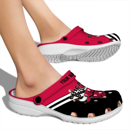 custom chicago bulls striped accents crocs new arrival