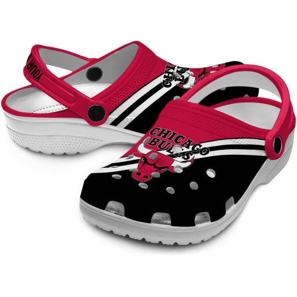 custom chicago bulls striped accents crocs premium grade