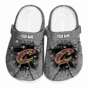 custom cleveland cavaliers cracked ground texture crocs fashion forward