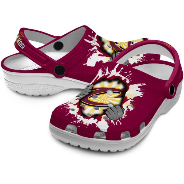 custom cleveland cavaliers gripping hand crocs premium grade
