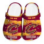 custom cleveland cavaliers paint splatter graphics crocs fashion forward