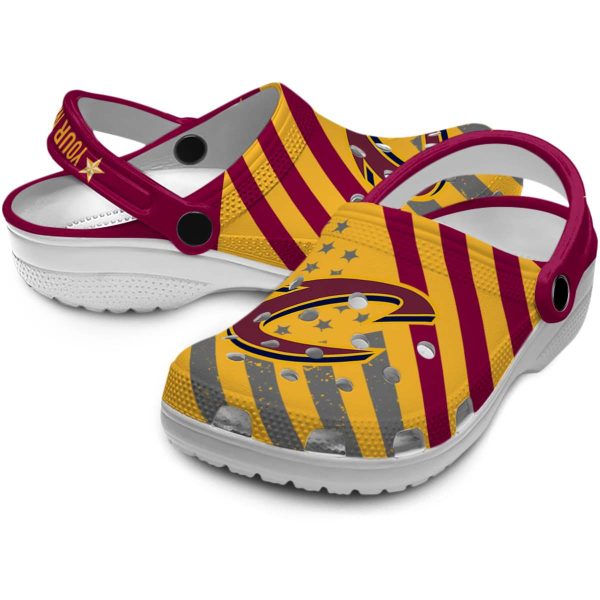 custom cleveland cavaliers star spangled graphic crocs premium grade