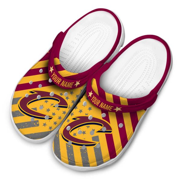 custom cleveland cavaliers star spangled graphic crocs top rated