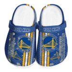 custom golden state warriors contrasting stripes crocs fashion forward
