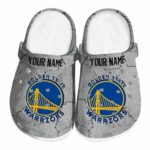 custom golden state warriors cracked texture crocs fashion forward