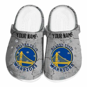 custom golden state warriors cracked texture crocs fashion forward