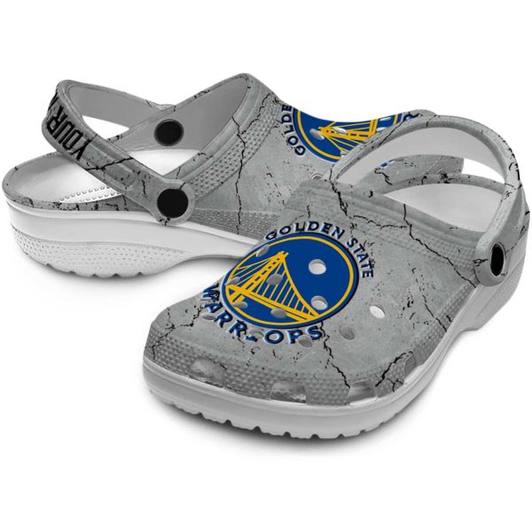 custom golden state warriors cracked texture crocs premium grade