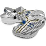 custom golden state warriors pinstripe pattern crocs fashion forward