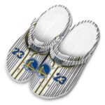 custom golden state warriors pinstripe pattern crocs fashion forward