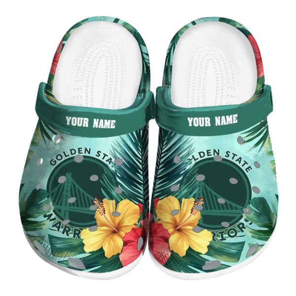 custom golden state warriors tropical vibes crocs fashion forward