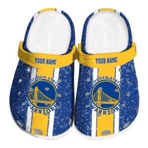 custom golden state warriors vertical stripes crocs fashion forward
