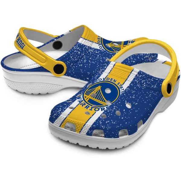 custom golden state warriors vertical stripes crocs premium grade