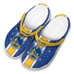 custom golden state warriors vertical stripes crocs fashion forward
