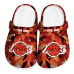 custom los angeles lakers autumn leaves crocs fashion forward