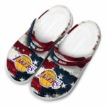 custom los angeles lakers patriotic stripes crocs fashion forward