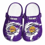 custom los angeles lakers splash motif background crocs fashion forward
