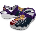 custom los angeles lakers star spangled side pattern crocs fashion forward