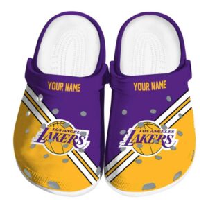 custom los angeles lakers striped accents crocs fashion forward