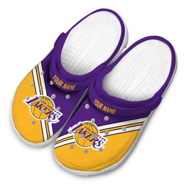 custom los angeles lakers striped accents crocs top rated
