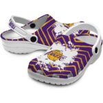 custom los angeles lakers zigzag paint burst crocs fashion forward
