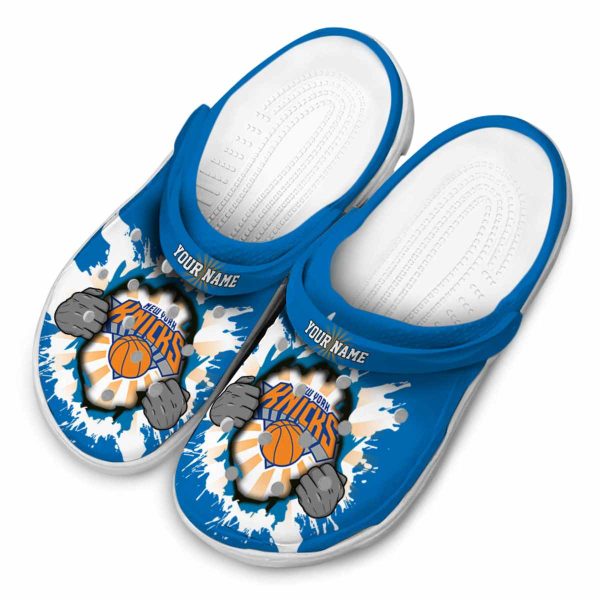 custom new york knicks gripping hand crocs top rated