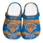 custom new york knicks paint splatter graphics crocs fashion forward