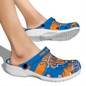 custom new york knicks paint splatter graphics crocs new arrival