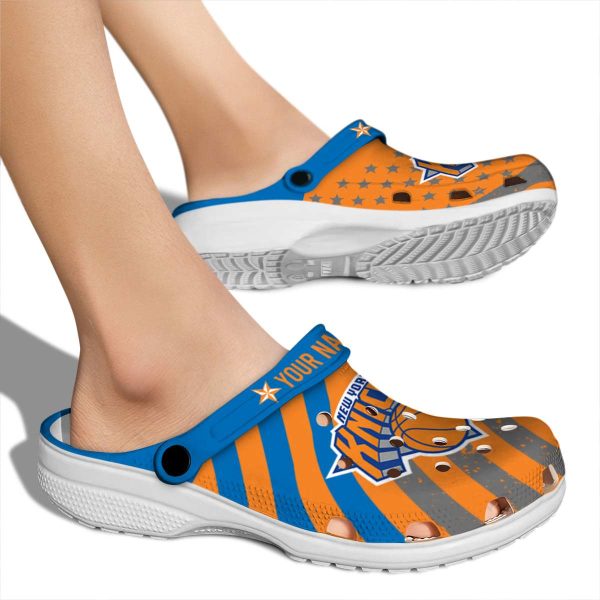 custom new york knicks star spangled graphic crocs new arrival