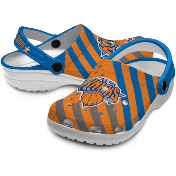 custom new york knicks star spangled graphic crocs premium grade
