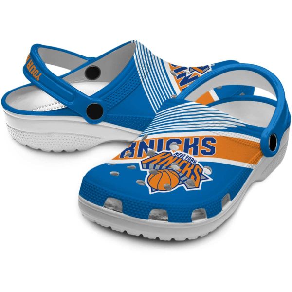 custom new york knicks vibrant dual tone crocs premium grade