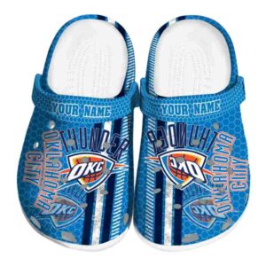 custom oklahoma city thunder contrasting stripes crocs fashion forward