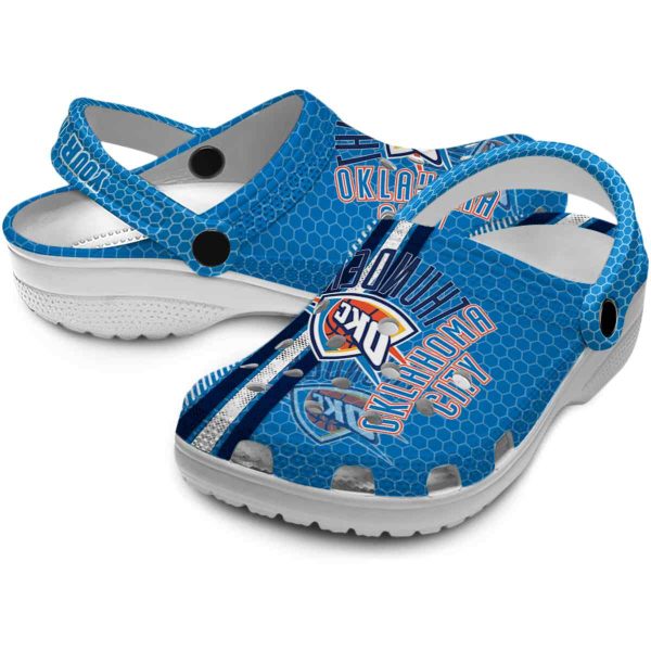 custom oklahoma city thunder contrasting stripes crocs premium grade