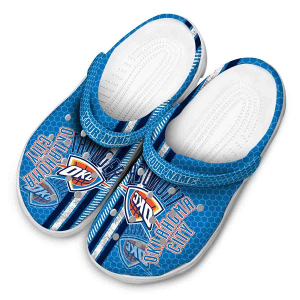 custom oklahoma city thunder contrasting stripes crocs top rated