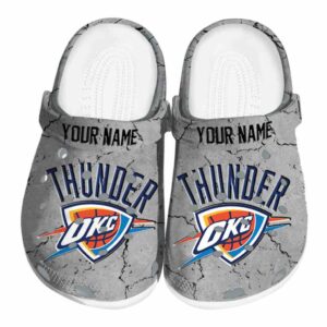 custom oklahoma city thunder cracked texture crocs fashion forward
