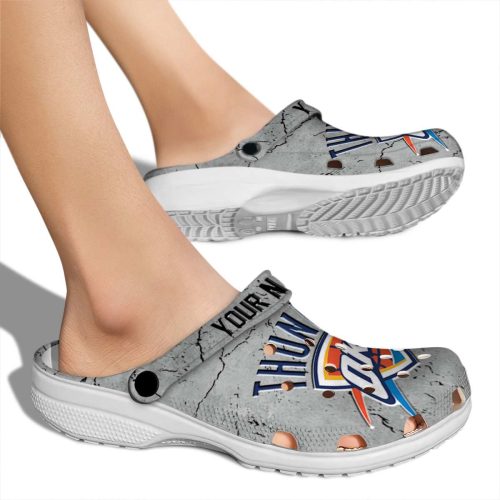 custom oklahoma city thunder cracked texture crocs new arrival