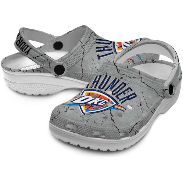 custom oklahoma city thunder cracked texture crocs premium grade