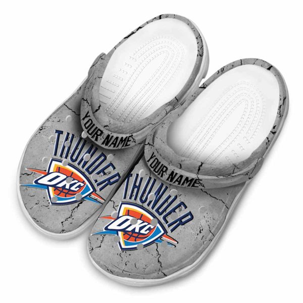 custom oklahoma city thunder cracked texture crocs top rated