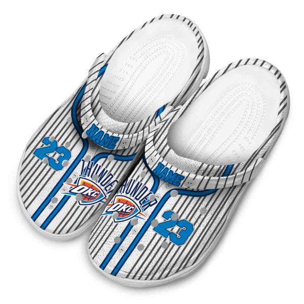 custom oklahoma city thunder pinstripe pattern crocs top rated