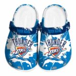 custom oklahoma city thunder splatter pattern crocs fashion forward