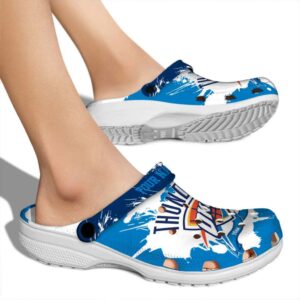 custom oklahoma city thunder splatter pattern crocs new arrival