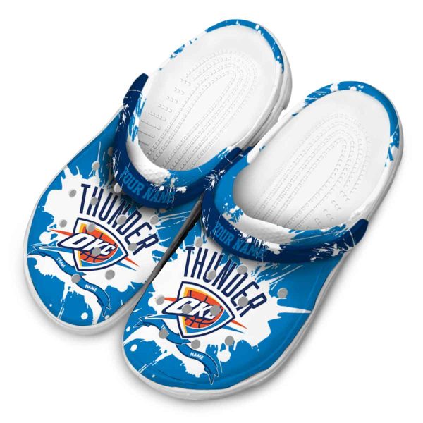custom oklahoma city thunder splatter pattern crocs top rated