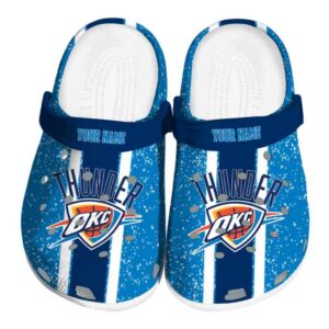 custom oklahoma city thunder vertical stripes crocs fashion forward