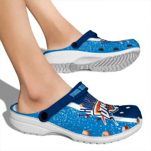 custom oklahoma city thunder vertical stripes crocs new arrival